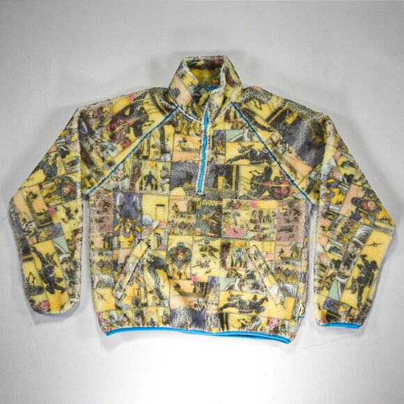 Imran Potato x GI Joe Pullover Half Zip All Over Print Sherpa Fleece - L - Picture 1 of 7